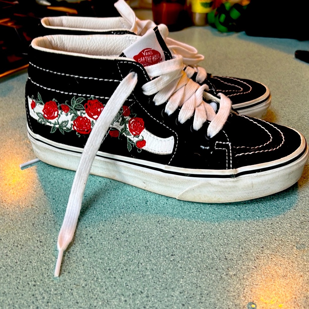 Vans high top shoes- floral